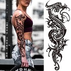 8 Sheets Fake Tattoo Sleeves Full Arm Stickers Temporary Tattoo For Men Women