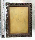 Antique Hand Carved Chinese Key Floral Reticulated Rosewood Picture Frame Asian