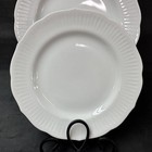 Three  3  Antique Tiffany Co White Fluted Porcelain Salad Plates Scalloped Rim