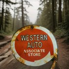 Vintage Western Auto Porcelain Sign Automotive Store Associate Napa O reilly Usa