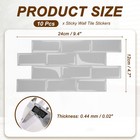 10pcs 9 4 x4 7  Peel And Stick Backsplash Tiles Mable Tile Stickers  Gray