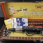 Vintage 1950s Emenee Toy Clarinet With Case  Songbook   Mid-century Retro Americ