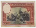 Spain Espa  a 500 Pesetas 7-1-1935 Pick 89 Vf  Circulated Banknote