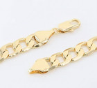 14k Hgp Yellow Gold Cuban Chain Necklace 18-24  Mens Women Cuban Curb Solid Link
