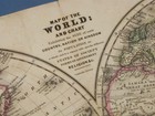 Antique 1839 Hand Colored Map Of The World  Stiles  Sherman   Smith