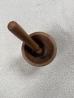 Vintage Antique Hand Turned Wooden 6  Mortar   Pestle
