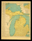 Vintage Map Of Michigan Wall Art Original Atlas Detroit Bay City 1940s