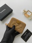 New 2026 Chanel Mini Wallet Brown Caviar Leather