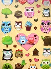 Shanle Paper Seal Sticker Sheet  owls  - Kawaii   