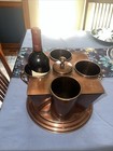 Vintage Copper Wine Cooler Deco Ice Bucket Chiller Caddy Holds 4 Bottles handles