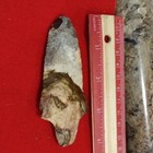 Original Gray brown Stone Spear Head   Point Artifact  Push Tang  Approx 4 In