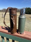 Aladdin Stanley Green Thermos A-944b Quart W leather Carrying Case