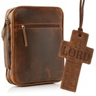 Large Antique Brown Leather Bible Cover Case For Men   Women - Organizer Sleeve