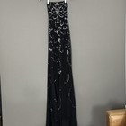 Vintage Y2k Cool Collect Black Slinky Evening Damask Gown Dress Prom Glam Sz 4