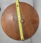 Vintage Sewing Basket Wooden Bushel   Lid With Sewing Accessories Contents 13x11