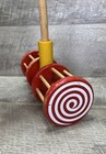 Vintage Kouvalias Double Wheel Wooden Greek Pull Toy Greece - Estate Find 