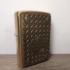 Rare 2000 Harley Davidson Diamond Plate Solid Brass Bar And Shield Zippo Unused