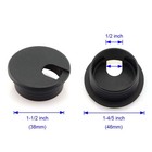 Hj Garden 2pcs 1-1 2 Inch Desk Wire Cord Cable Grommets Hole Cover Black 