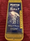 Vintage Advertising Sign Morton Salt Metal Store Wall Dealer Thermometer