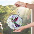 7 8  Hummingbird Suncatcher Stained Glass Window Hanging Gifts For Women Mom