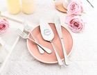 Wedding Cake Knife Server Set 4 Pcs Silver Forks Cutting Bridal Shower Gift