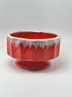 Vintage Usa Art Pottery Red Drip Beautiful Mcm Decor Planter Ashtray Trinket