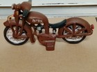 Large Vintage Cast Iron Police Patrol Motorcycle Toy - 8 5  - Hubley Style