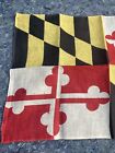 Post Wwi Annin Defiance Maryland State Flag  3x5 Sewn Cotton Bunting Late 1920s