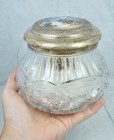 1897 Big Gorham Sterling Enamel Crystal Glass Powder Jar Antique Victorian Puff