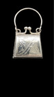Vintage Sterling Engraved Silver Miniature Purse handbag Pill Box Locket