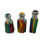 Murano Stained Glass Miniature Perfume Bottle Lot Of 3 Rainbow Vanity Decor