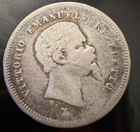 1860 Firenze 50 Centesimi Re Eletto Italy State Silver Coin Florence Scarce Date