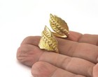 Leaf Ring Adjustable Raw Brass  16 5mm 6us Inner Size  2512