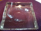 Ashtray Cigar Vintage Crystal Glass 4 Holders 6 Ins  Square Bowl Shape   Heavy