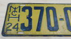 Vintage Original 1924 Michigan License Plate Tag   370-052