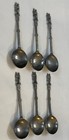 Vintage Set 6 Ornate Pewter Spoons Wedding Boy Girl Face Detailed German Dutch