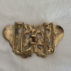 Vtg Butterfly Two Piece Interconnecting Belt Buckle Boho Hippy Brass Gold Tone