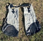 Leather Bull Riding Chaps adult  Grey blue  With Conchos Rodeo cowboy as Is