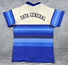 Vintage 70s 80s Majestic Data General 26 Blue Striped Jersey T-shirt Size L