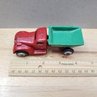 Vintage 1930s Arcade Cast Iron Dump Truck 232 Red Cab Green Bed Antique Toy 4 25