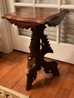 Antique Eastlake Carved Walnut Stand Or Occasional Table
