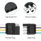4-pin Plug Trailer Light Wiring Harness Extension Flat Wire Connector 2ft 18awg