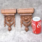 Antique Pair Solid Oak Wooden Corbel Carvings 6 89  Pediment Wood Unique Decor