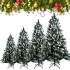 Snow Flocked Christmas Tree With Pinecones Stand Bushy Artificial 4 5 6 7ft Xmas
