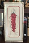 Vintage Red Chili Pepper Ristras Finished Cross-stitch Needlepoint Art - Framed