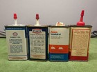 Lot Of 4 Vintage  Enco   Atlantic   Amoco  Shell Handy Oil Oiler Can - Semi Full