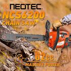 62cc Gas Powered Chainsaw With 20   Guide Bar Saw Chain 2-stroke Engine Cut Wood