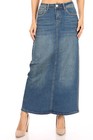 Women s Juniors plus Size Long A-line Stretch Denim Maxi Skirt