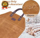 Firewood Carrier Waxed Canvas With Leather Handles  Wood Carrier For Firewood