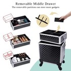 Professional Rolling Makeup Train Case Cosmetic Trolley Makeup Storage Organizer